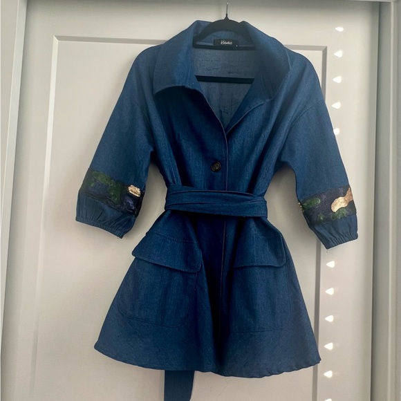 Stylish Blue Camouflage Women's Jacket - Picture 3 of 3